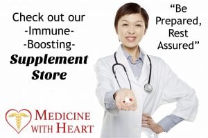 Medical personnel with supplements in her hand